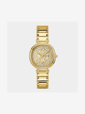 Guess Lily Gold Plated Champagne Dial Bracelet Watch
