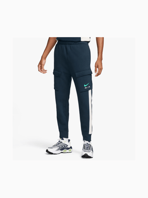 Mens Nike Sportswear Air Fleece Navy Cargo Pants
