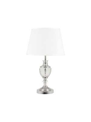 Table Lamp Chrome & Acrylic With White Shade