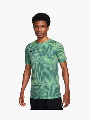Mens Nike Dri-Fit Academy23 All Over Print Green Short Sleeve Top