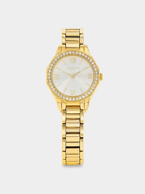 Tempo Women’s Gold Plated Silver Bracelet Watch
