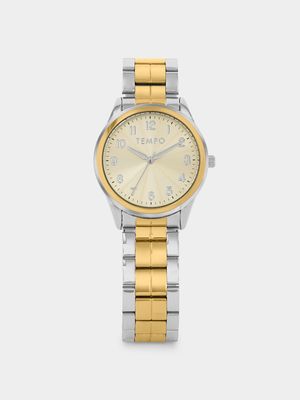 Tempo Men’s Two-Tone Champagne Dial Bracelet Watch