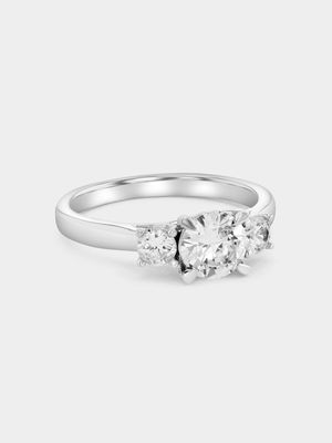 Sterling Silver Cubic Zirconia Trilogy Ring
