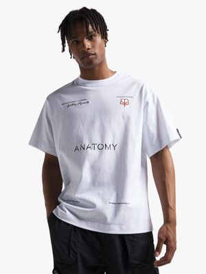 Anatomy Men's White Embroidered T-Shirt