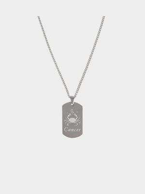 Stainless Steel Cancer Dogtag Pendant on Chain