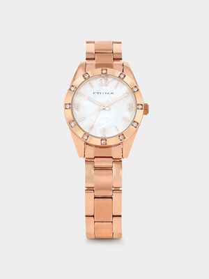 Minx Rose Plated Mother Of Pearl Dial Bracelet Watch