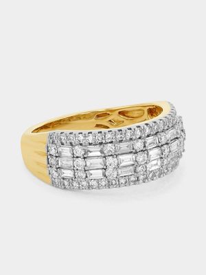 Yellow Gold 0.9ct Lab Grown Diamond Brilliant Baguette Ring