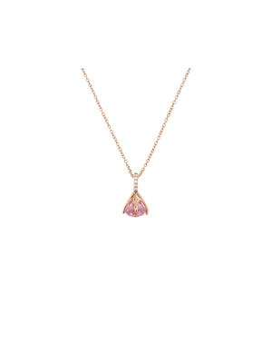 Rose Plated Sterling Silver Pink Cubic Zirconia Iconic Women’s Pendant