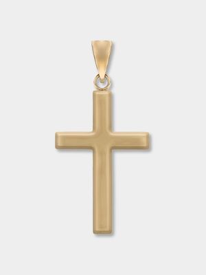 Yellow Gold classic plain cross pendant off chain
