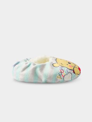 Winnie The Pooh Sherpa Blue 12-18 Months Slippers