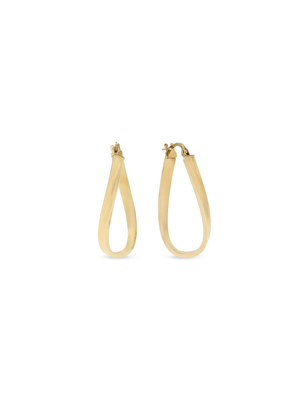 Yellow Gold, Oval Twist Hoop Earrings