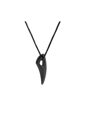 Stainless Steel Black Tooth Pendant Necklace