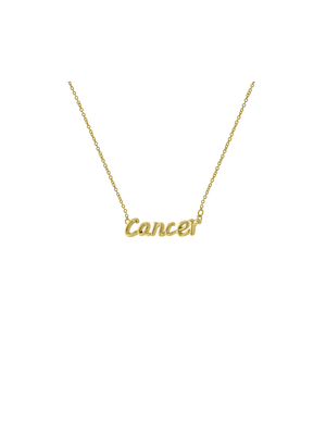 Cancer Script Brass Pendant on Chain