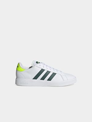Mens adidas Grand Court White/Green Sneaker