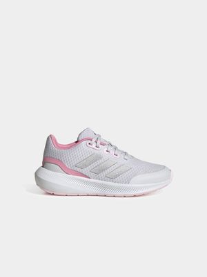 Junior Grade-School adidas Falcon 3.0 Grey/Silver/Pink Shoes