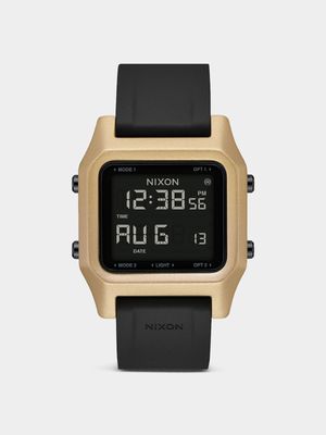 Nixon Men's Staple Black & Gold Digital Silicone Watch
