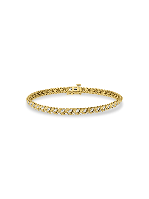 Yellow Gold 0.5ct Diamond Flower Petal Women’s Bracelet