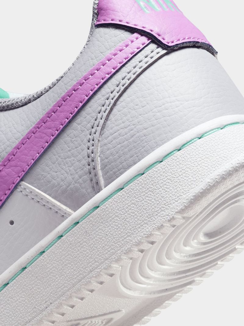 Womens Nike Court Vision White/Purple Sneakers - Bash.com