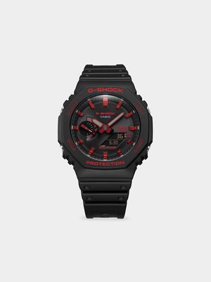 Casio G-Shock Carbon Core Anadigi Black & Red Resin Watch
