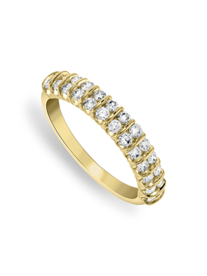 Yellow Gold 0..50ct Diamond Lined Up Ring