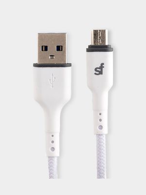 Supa Fly 2.4A Micro USB 2m Cable White