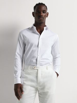 Fabiani Men's Twill Cutaway Collar White Shirt