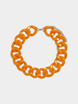 Women's Orange Chunky Chain