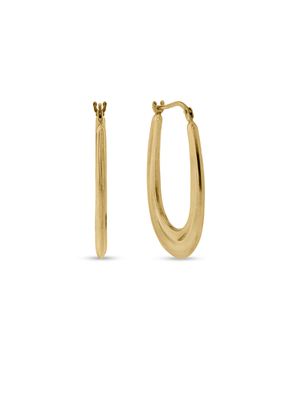 Yellow Gold & Sterling Silver Twirl Creole Earrings