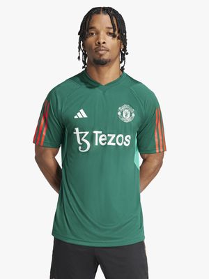 Mens adidas Manchester United Tiro 23 Green Training Jersey