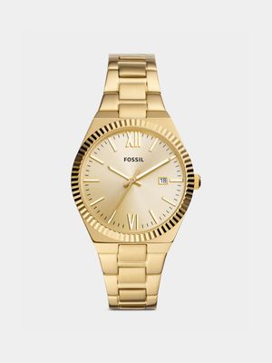 Fossil Scarlette Gold Plated Stainless Steel Bracelet Watch