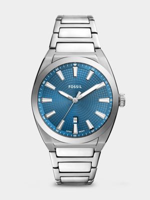 Fossil Everett Blue Dial Stainless Steel Bracelet Watch