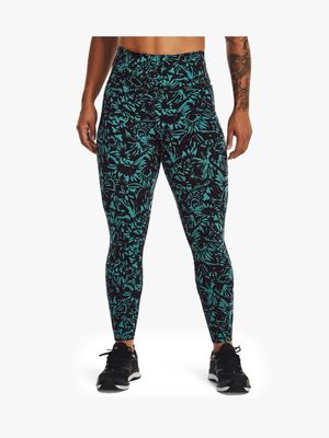 Women's Under Armour All Over Print Black/Green Tights