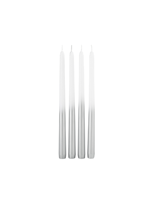 dinner candle ombre silver set/4
