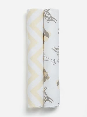 Jet Infant's Multicolour Two Pack White Swan Giraffe Ellis Receiver