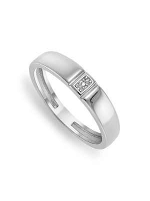 Sterling Silver & Diamond Men’s Wedding Ring