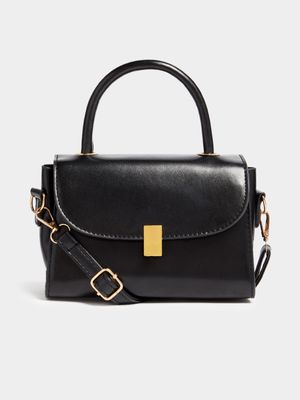 Women's Black Mini Structured Bag