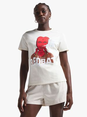 Redbat Women's Ecru Graphic T-Shirt