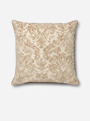 Velvet Damask Scatter Cushion Natural 60x60