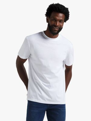Jet Men's White Cotton T Shirt