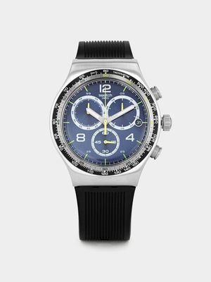 Swatch Sprinkled Water Stainless Steel Chronograph Silicone Watch