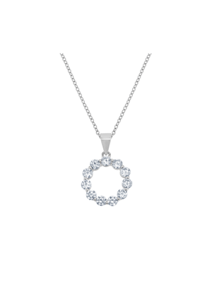 Sterling Silver Cubic Zirconia Circle Women’s Pendant
