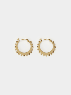 18ct Gold Plated Bobble Hoops