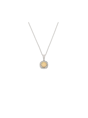 Sterling Silver Cubic Zirconia Women's October Birthstone Pendant Necklace