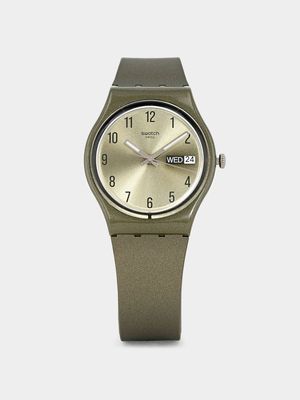 Swatch Pearly Green Silicone Watch