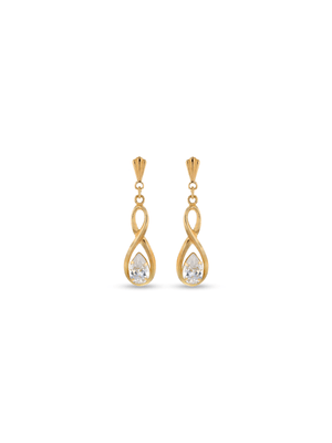Yellow Gold Infinity Women's Drop Earrings