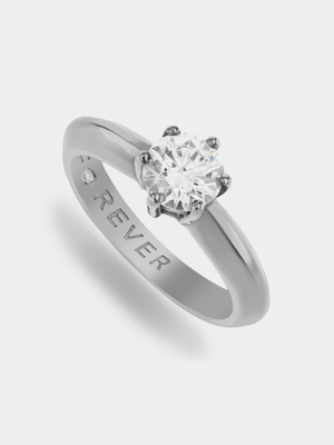 White Gold 1ct Diamond Solitaire Forever Ring
