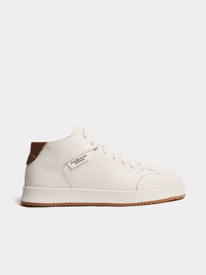 Fabiani Men's Leather Apron White High Top Sneakers