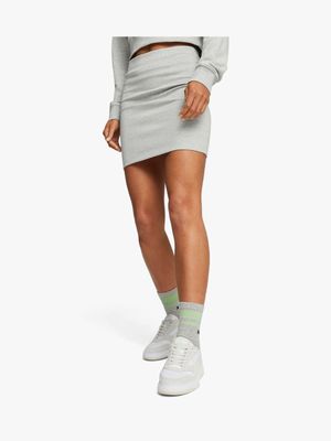 Puma Women's Grey Melange Ribbed Skirt