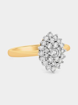 Yellow Gold 0.50ct Diamond Marquise Cluster Ring