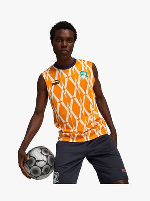 Mens Puma Ivory Coast FtblCulture Orange Sleeveless Vest